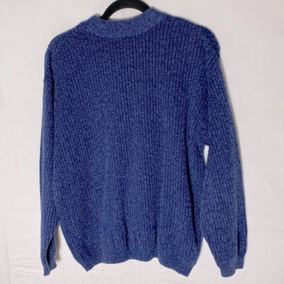 Vintage Northern Reflections Cottage Essentials Blue Ribbed Knit V Nk Sweater M - Picture 14 of 15